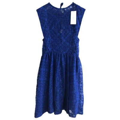 Pre-owned Sandro Mini Dress In Blue