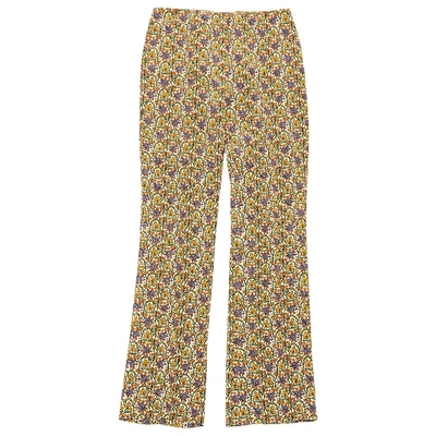 Pre-owned Prada Silk Straight Pants In Multicolour