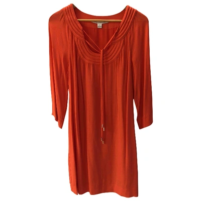 Pre-owned Diane Von Furstenberg Silk Mid-length Dress In Orange