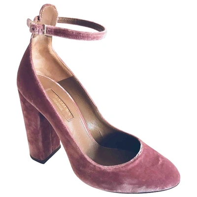 Pre-owned Aquazzura Velvet Heels In Pink