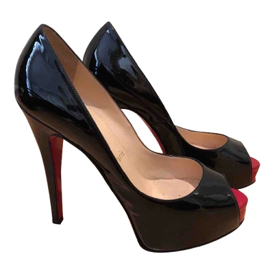 Pre-owned Christian Louboutin Black Patent Leather Heels