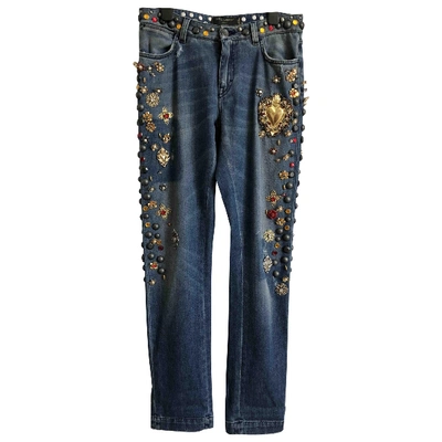 Pre-owned Dolce & Gabbana Blue Cotton Jeans