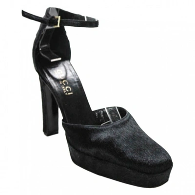 Pre-owned Gucci Black Pony-style Calfskin Heels