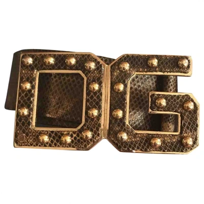 Pre-owned Dolce & Gabbana Leather Belt In Brown