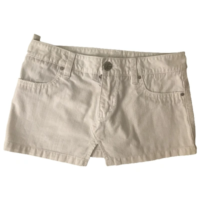 Pre-owned Dsquared2 Mini Skirt In White