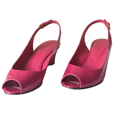 Pre-owned Sergio Rossi Patent Leather Sandals In Pink
