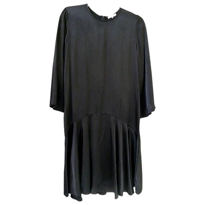 Pre-owned Ganni Mid-length Dress In Black