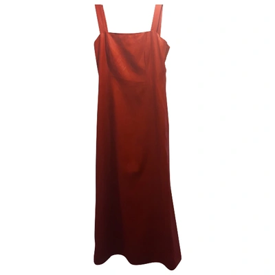 Pre-owned Nicole Farhi Linen Mid-length Dress In Red