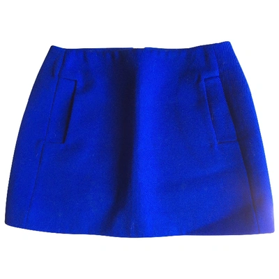 Pre-owned Maje Wool Mini Skirt In Blue