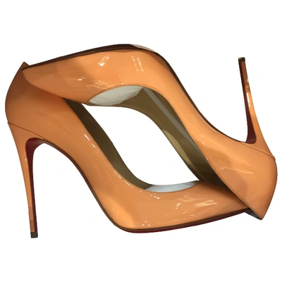 Pre-owned Christian Louboutin Pigalle Patent Leather Heels In Orange