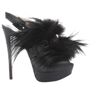 Pre-owned Christian Louboutin Black Leather Heels