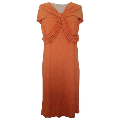 Pre-owned Max Mara Orange Viscose Dresses