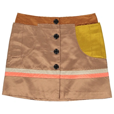 Pre-owned Louis Vuitton Silk Mini Skirt In Brown