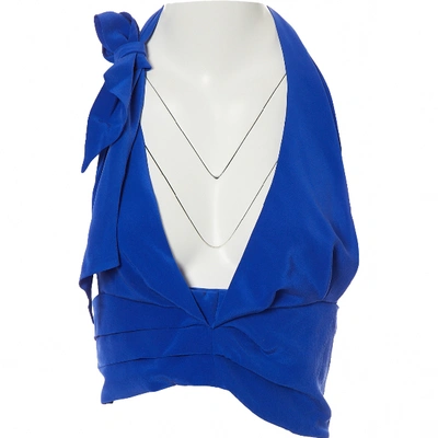 Pre-owned Paper London Silk Top In Blue