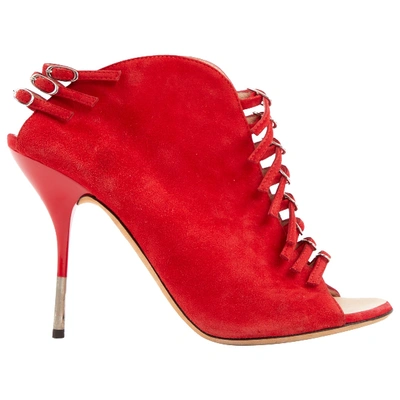 Pre-owned Giuseppe Zanotti Lace Up Boots In Red
