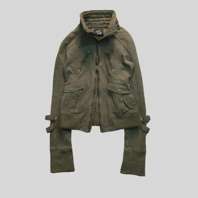Pre-owned 14th Addiction X If Six Was Nine Maison Gifly Military Overlenght Sleeve Gimick Jacket In Olive Green
