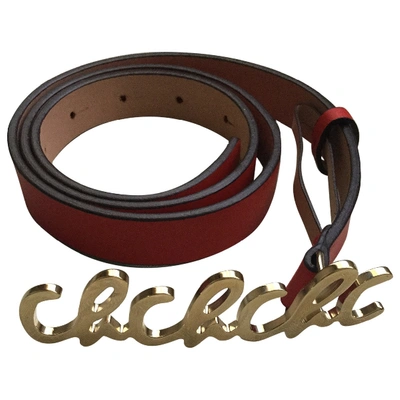 Pre-owned Carolina Herrera Red Leather Belt