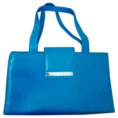 Pre-owned Bulgari Leather Handbag In Turquoise