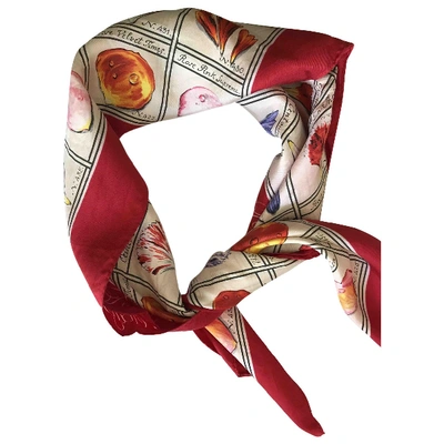 Pre-owned Karl Lagerfeld Silk Handkerchief In Red