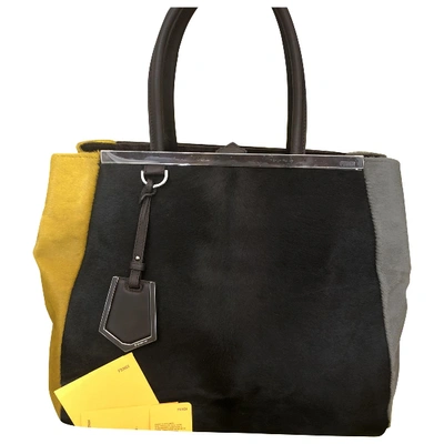 Pre-owned Fendi 2jours Black Pony-style Calfskin Handbag
