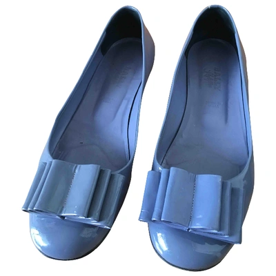 Pre-owned Bally Leather Flats In Blue