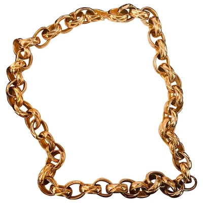 Pre-owned Chanel Matelassé Gold Metal Necklace