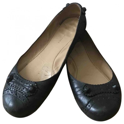 Pre-owned Balenciaga Leather Ballet Flats In Black