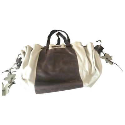 Pre-owned Calvin Klein Beige Leather Handbag