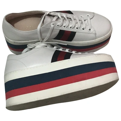 Pre-owned Gucci Leather Trainers