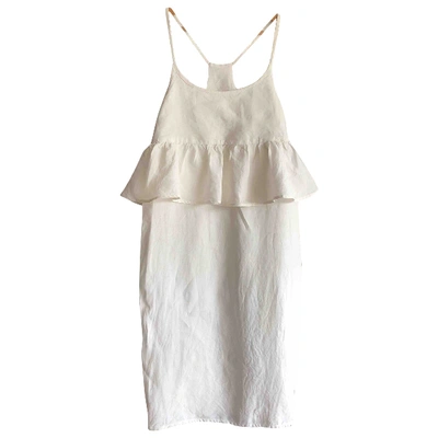 Pre-owned Creatures Of Comfort Linen Mid-length Dress In White