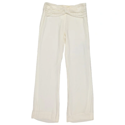 Pre-owned Valentino Large Pants In White