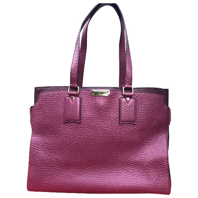 Pre-owned Burberry Purple Leather Handbag