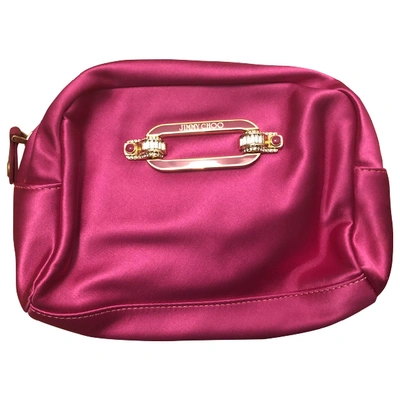 Pre-owned Jimmy Choo Silk Clutch Bag In Pink