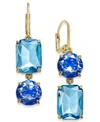 Kate Spade New York Gold-tone Crystal Mismatch Earrings In Blue Multi