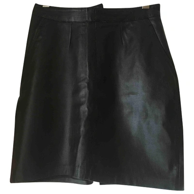 Pre-owned Saint Laurent Leather Skirt In Black