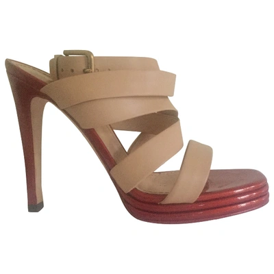 Pre-owned Saint Laurent Leather Sandals In Beige