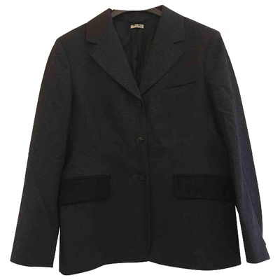 Pre-owned Miu Miu Wool Blazer In Anthracite