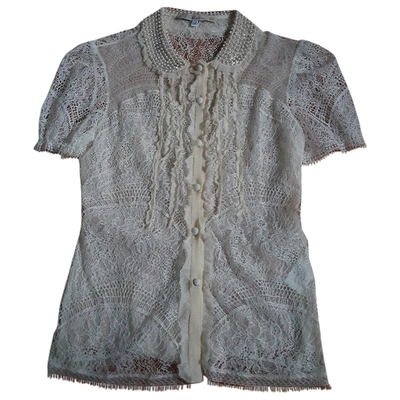 Pre-owned Blumarine Lace Blouse In Ecru