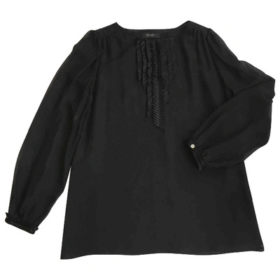 Pre-owned Sand Silk Blouse In Black
