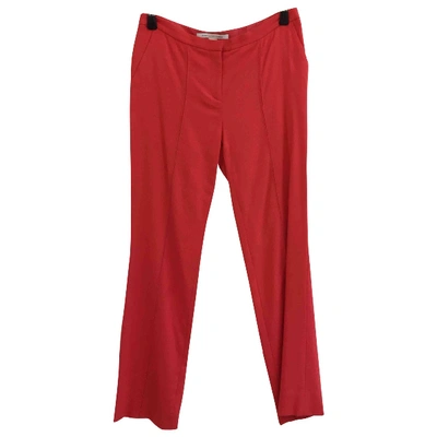 Pre-owned Diane Von Furstenberg Straight Pants In Red