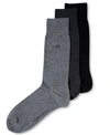 Calvin Klein Men's Socks, Combed Flat Knit Crew 3 Pack In Gray