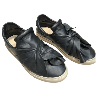 Pre-owned Ports 1961 Leather Trainers In Black