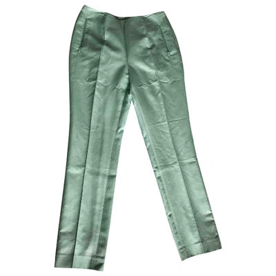 Pre-owned Akris Straight Pants In Green