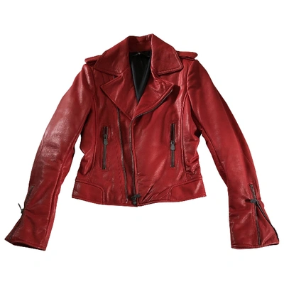 Pre-owned Balenciaga Red Leather Leather Jacket