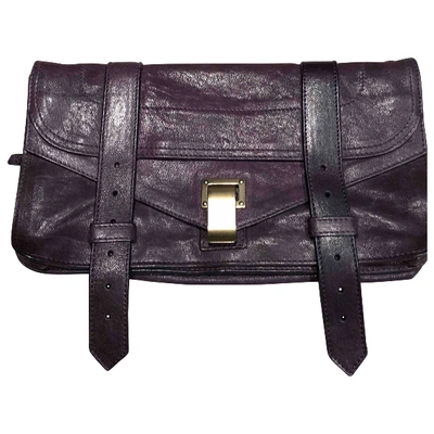 Pre-owned Proenza Schouler Ps1 Leather Clutch Bag In Purple