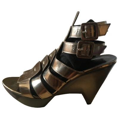 Pre-owned Robert Clergerie Patent Leather Sandals In Silver