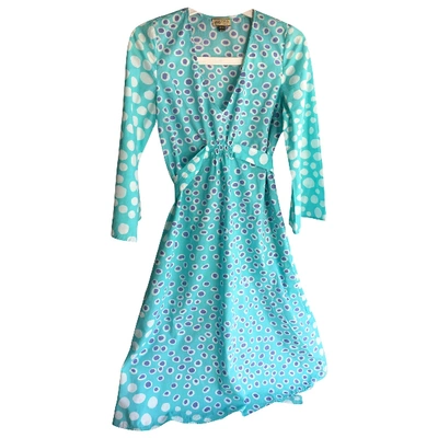 Pre-owned Issa Mid-length Dress In Turquoise