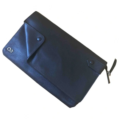 Pre-owned Corto Moltedo Leather Clutch Bag In Black