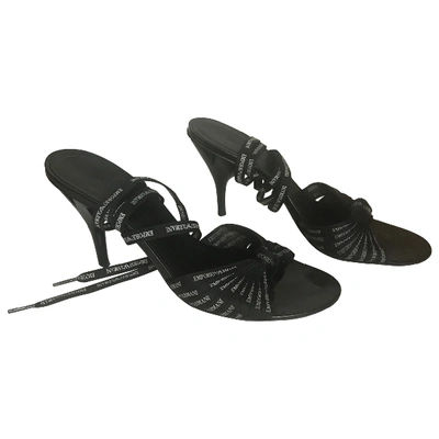 Pre-owned Emporio Armani Cloth Sandal In Black
