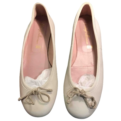 Pre-owned Pretty Ballerinas Leather Ballet Flats In Beige